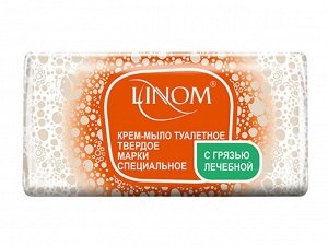 Крем-мыло туалетное твердое марки Специальное "С грязью лечебной", 140 г, ТМ "LINOM"