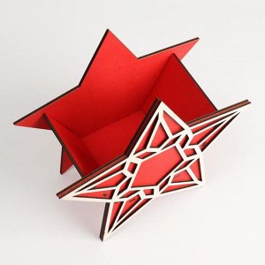 Ящик подарочный деревянный "Красная звезда" 25,6х11,3х25,1 см