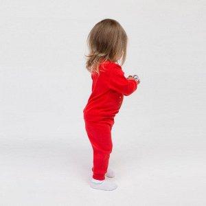Пижама детская, цвет красный, принт тигр, рост 98 см