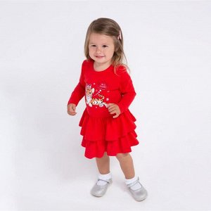 Платье для девочки "Год тигра", цвет красный, рост 74