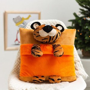 Подушка-игрушка «Тигр-Соня» 45х40см, цвет оранжевый