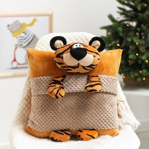Подушка-игрушка «Тигр-Соня», 45х40см, цвет молочный