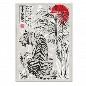 Полотенце Тигр Япония 45х60 см, лен 50%, хлопок 50%, 160г/м2