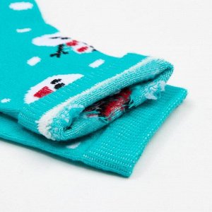 Носки детские «Снеговики» цвет василёк, размер 16-18
