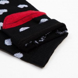 Носки детские «Дед мороз и сердечки», цвет чёрный, размер 20-22