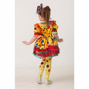 Карнавальный костюм «Хлопушка», сатин, платье, ободок, р. 34, рост 134 см