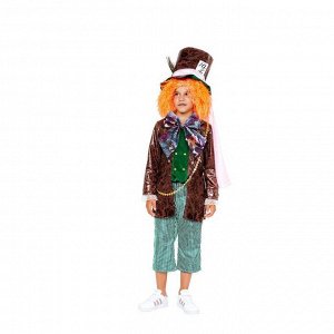 Карнавальный костюм «Безумный Шляпник», камзол, брюки, шляпа, р.34, рост 134 см