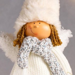 Кукла интерьерная "Мальчик-ангелочек в меховых валенках" 40 см
