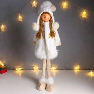 Кукла интерьерная "Девочка в белом платье с сердечком" 78 см