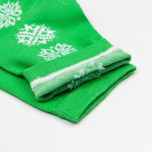 Носки женские «Снежинки» цвет зелёный, размер 23-25