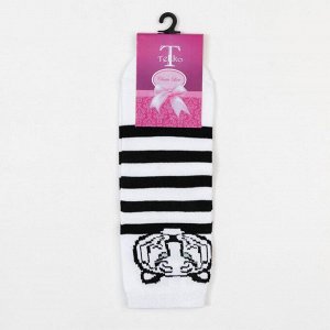 Носки женские новогодние «Символ года 2022 Тигр» цвет белый, размер 23-25