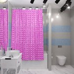 Штора для ванной виниловая, розовый