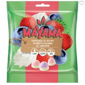 Мармелад «Маяма», мармелад жевательный со вкусами клубники и черники со сливками, 70 г