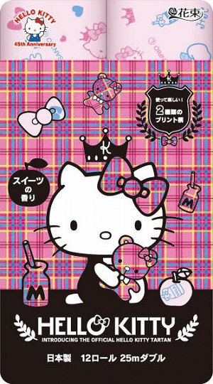 Бумага туалетная Marutomi "Hello Kitty Regular" 2-х слойная, 25м х 0,108м, 12 рул/уп