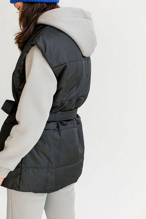 Жилет со стойкой oversize Чёрный