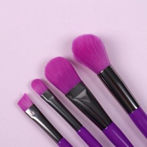 Набор кистей для макияжа «Bright», 8 предметов, чехол, цвет МИКС