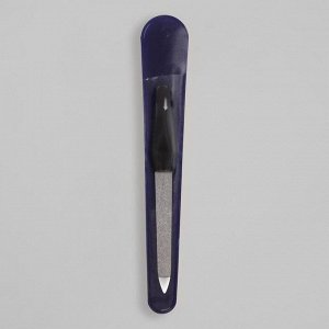 Пилка металлическая для ногтей, 12 см, в чехле, цвет серебристый/чёрный