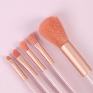 Набор кистей для макияжа «Мармеладка», 5 предметов, цвет розовый