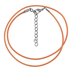 SH001-OR Классический шнурок для амулета с застёжкой, цвет оранжевый