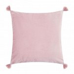 Чехол на подушку с кисточками Этель цвет розовый, 45х45 см, 100% п/э, велюр