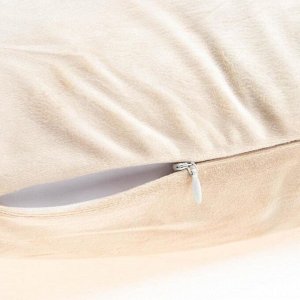 Чехол на подушку с кисточками Этель цвет молочный, 45х45 см, 100% п/э, велюр