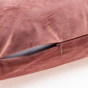 Чехол на подушку с кисточками Этель цвет пыльная роза, 45х45 см, 100% п/э, велюр