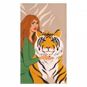 Полотенце "Доляна" Girl and tiger 35х60 см,100% хлопок 160 г/м2