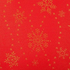 Скатерть «Новый год: Снежинки» цвет красный, 150*220 см, 115 ±10 гр, 100% п/э