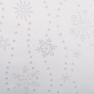 Скатерть Этель «Серебряные снежинки» белый, 110*150 см, 115 ±10 гр,100% п/э