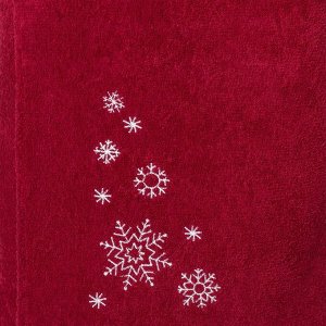 Килт мужской 70х150, цвет бордовы, вышивка «Снежинки»