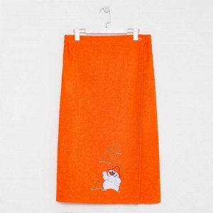 Килт женский 80х150+-2, цвет оранжевый, вышивка «Снеговик»
