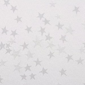Скатерть Этель &quot;Серебряные звезды&quot; цв.белый, 142*220 +/-3 см, 115 ±10 гр,100% п/э