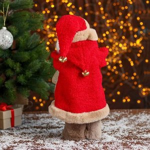 Дед Мороз "В красной шубке с подарками" двигается, 22х40 см