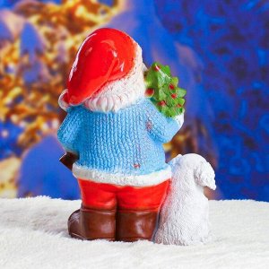 Статуэтка "Дед мороз с елкой" с блестками 37см.
