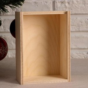 Ящик подарочный "Happy Holidays", 20х14х8 см, коробка с открывающейся крышкой, печать