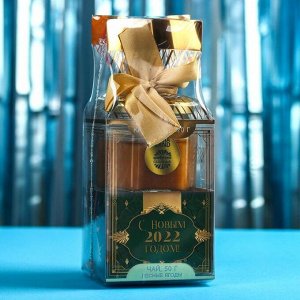 Подарочный набор «С новым 2022 годом»: чай с лесными ягодами 50 г., крем-мёд с грецким орехом, 120 г.