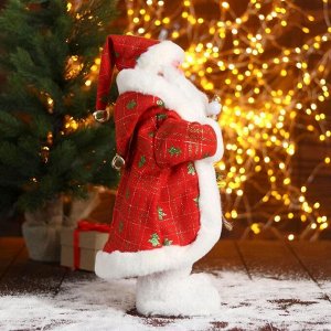 Дед Мороз "В красной шубе с подарками" двигается, 23х40 см