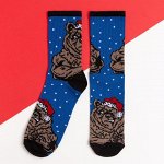 Носки новогодние мужские KAFTAN &quot;Медведь&quot; размер 41-44 (27-29 см), цвет синий
