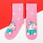 Носки детские новогодние KAFTAN &quot;Единорог&quot; р-р 18-20, розовый