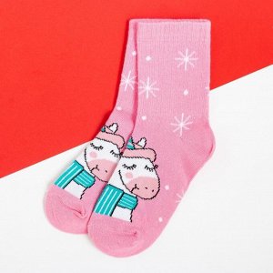 Носки детские новогодние KAFTAN "Единорог" р-р 18-20, розовый