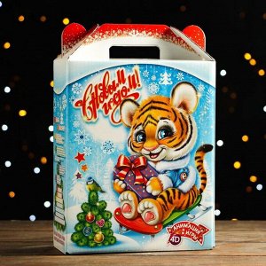 Подарочная коробка "Тигриная история" с анимацией и игрой, 168х68х205 мм