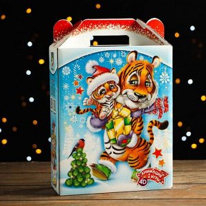 Подарочная коробка "Тигриная история" с анимацией и игрой, 168х68х205 мм