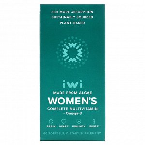 IWi, Полный комплекс мультивитаминов и омега-3 для женщин, 60 мягких таблеток