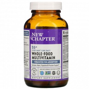 New Chapter, Every Man&#039;s One Daily Multi, мультивитамины для мужчин старше 55 лет, 72 вегетарианские таблетки