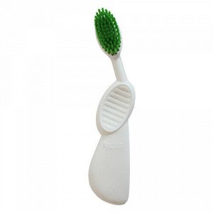 Щётка зубная "Flex Brush", бело-зелёная, для левшей
