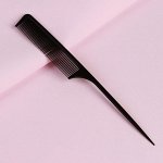 Расчёска антистатическая с хвостиком, КАРБОН, 24,2 ? 2,8 см, цвет чёрный