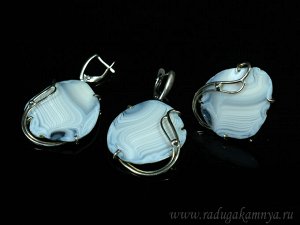 Кольцо и серьги из тиманского агата, размер-17,5