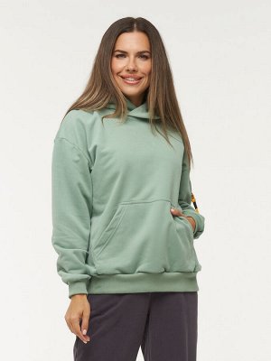 Толстовка (Худи) женская 7222-30010/3   ТФ103/К103 полынь/полынь
