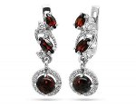 Серьги, гранат , опал бордовый, Ю-200М23