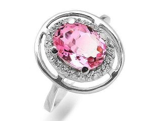 Кольцо, радужный кварц розовый, Ю-Бьюти